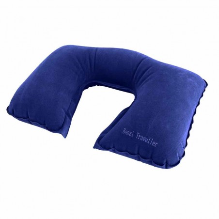 Oreiller coussin de voyage gonflable Bleu - BENZI