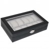 Coffret 12 montres en cuir DAVIDTS "Chrome" noir | Boite à montres collectionneur homme qualité luxe Coffret 12 montres en cuir DAVIDTS "Chrome" noir | Boite à montres collectionneur homme qualité luxe