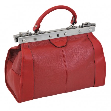 Sac à main en cuir KATANA "Doctor Bag" rouge | Sac femme style vintage pas cher Sac à main en cuir KATANA "Doctor Bag" rouge | Sac femme style vintage pas cher