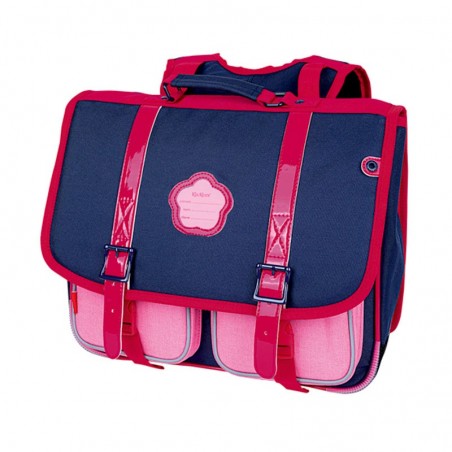 Cartable KICKERS 38 cm fille bleu/rose - face