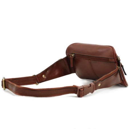 Sac banane femme en cuir KATANA marron | Pochette ceinture élégante pas cher