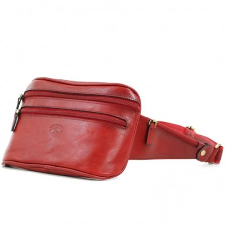 Sac banane femme en cuir KATANA rouge | Pochette ceinture élégante pas cher