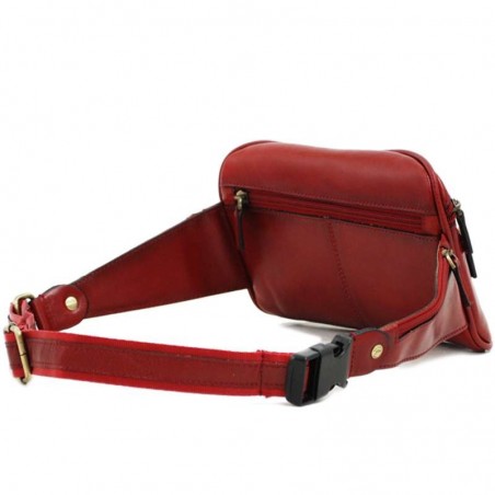 Sac banane femme en cuir KATANA rouge | Pochette ceinture élégante pas cher