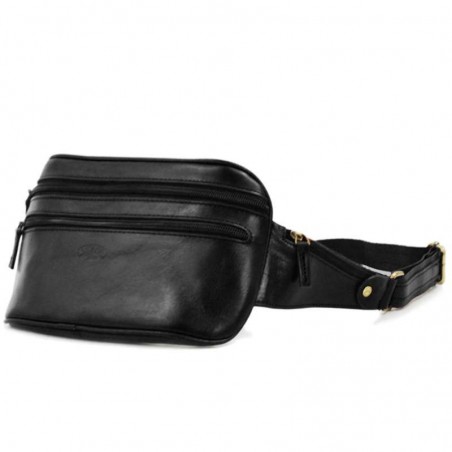 Sac banane femme en cuir KATANA noir | Pochette ceinture élégante pas cher