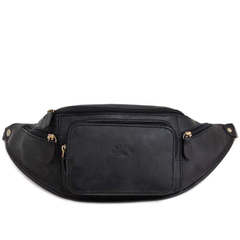 Sac banane homme en cuir KATANA noir 