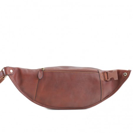 Sac banane homme en cuir KATANA marron | Pochette ceinture qualité classique pas cher