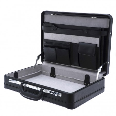 Attaché-case DAVIDTS avec soufflet - noir