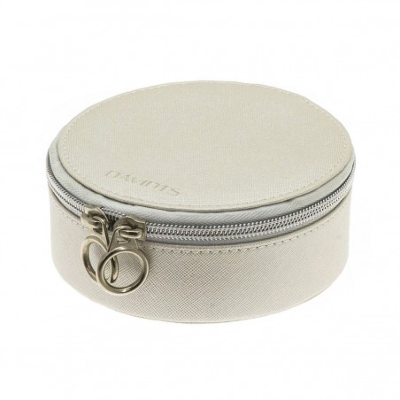 Coffret à bijoux rond DAVIDTS "Zip'n go" - beige