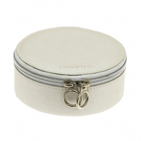 Coffret à bijoux rond DAVIDTS "Zip'n go" - beige