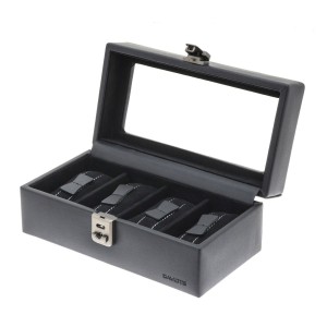 Coffret 4 montres vitré DAVIDTS "Halley" - noir