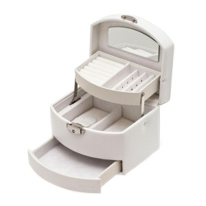 Coffret à bijoux DAVIDTS "Euclide" 3 étages - blanc