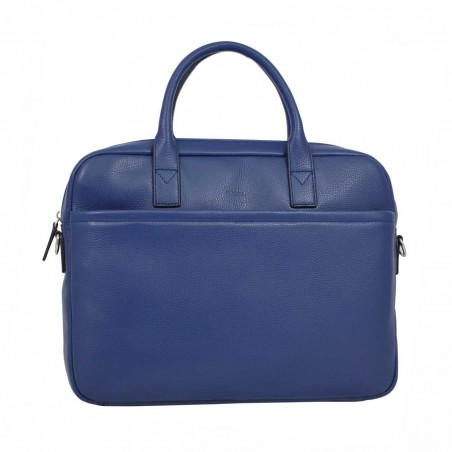 Cartable porte-documents et ordinateur femme en cuir KATANA - bleu vif