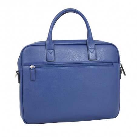 Cartable porte-documents et ordinateur femme en cuir KATANA - bleu vif