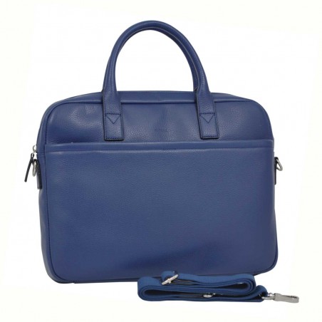 Cartable porte-documents et ordinateur femme en cuir KATANA - bleu vif