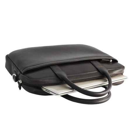 Cartable femme en cuir KATANA - marron foncé Cartable femme en cuir KATANA - marron foncé