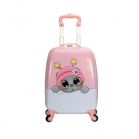 Valise enfant SNOWBALL "Chaton" - rose