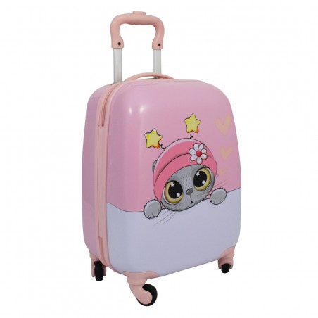 Valise enfant SNOWBALL "Chaton" - rose