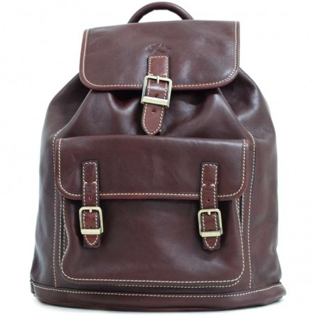 Sac à dos en cuir gras KATANA M marron foncé chocolat | Bagage femme style classique intemporel cuir de qualité Sac à dos en cuir gras KATANA M marron foncé chocolat | Bagage femme style classique intemporel cuir de qualité
