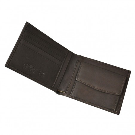 Portefeuille en cuir KATANA protection RFID - marron foncé Portefeuille en cuir KATANA protection RFID - marron foncé