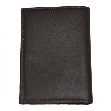 Portefeuille en cuir KATANA protection RFID - marron foncé