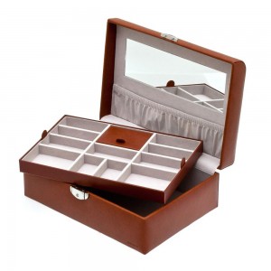 Coffret à bijoux DAVIDTS "Euclide" - cognac