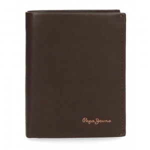 Portefeuille en cuir PEPE JEANS "Fair" - marron foncé