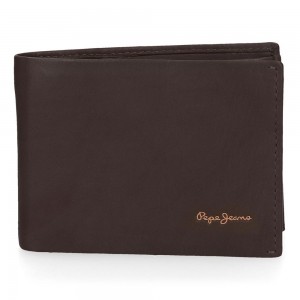 Portefeuille en cuir PEPE JEANS "Fair" - marron foncé