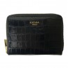 Portefeuille femme en cuir embossé croco KATANA - noir Portefeuille femme en cuir embossé croco KATANA - noir