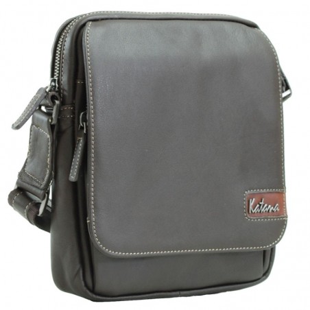 Besace bandoulière homme Cuir - Chocolat Besace bandoulière homme Cuir - Chocolat