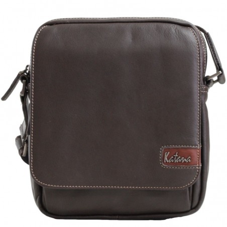 Besace bandoulière homme Cuir - Chocolat Besace bandoulière homme Cuir - Chocolat