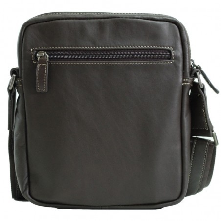 Besace bandoulière homme Cuir - Chocolat Besace bandoulière homme Cuir - Chocolat