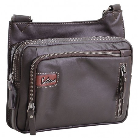 Sacoche bandoulière homme Cuir de vachette - Chocolat Sacoche bandoulière homme Cuir de vachette - Chocolat