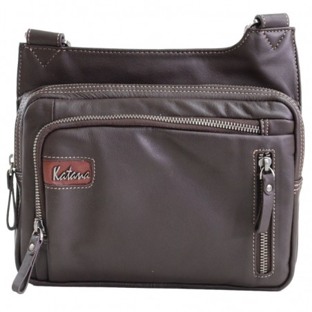 Sacoche bandoulière homme Cuir de vachette - Chocolat Sacoche bandoulière homme Cuir de vachette - Chocolat