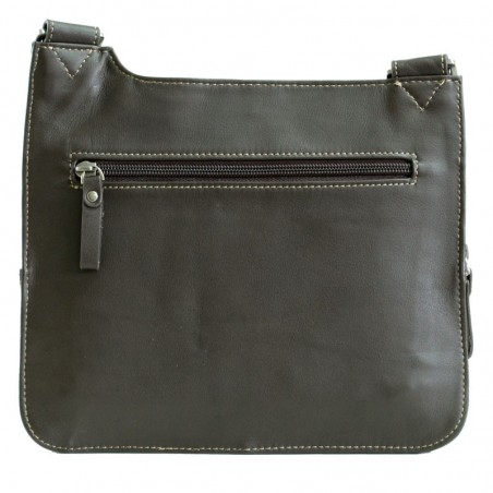 Sacoche bandoulière homme Cuir de vachette - Chocolat Sacoche bandoulière homme Cuir de vachette - Chocolat