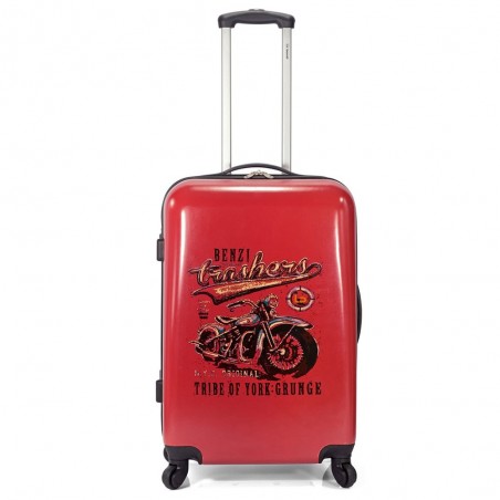 Valise 60cm imprimée BENZI "Motor Bike" rouge biker motard