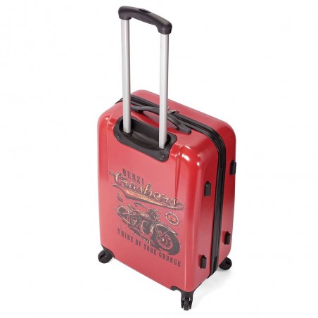 Valise 60cm imprimée BENZI "Motor Bike" rouge biker motard