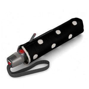 Parapluie pliant KNIRPS "T200 Medium Duomatic" dot art black | Parapluie de poche femme robuste garantie 5 ans