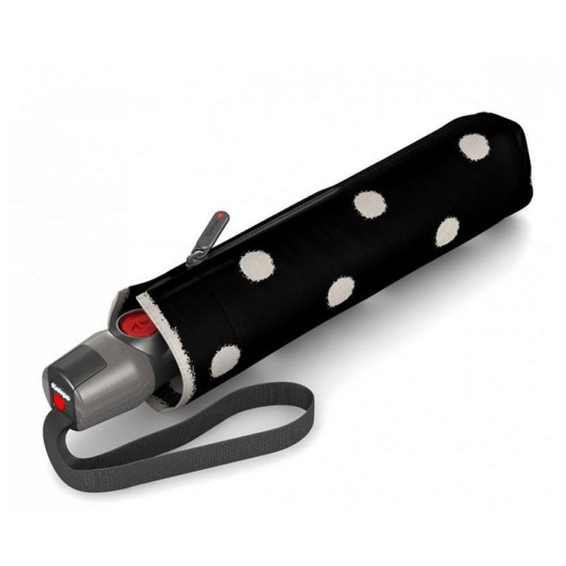 Parapluie pliant KNIRPS "T200 Medium Duomatic" dot art black | Parapluie de poche femme robuste garantie 5 ans