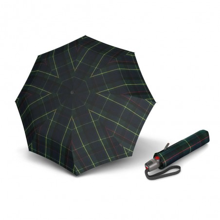 Parapluie pliant KNIRPS "T200 Medium Duomatic" check hunter | Parapluie de poche tartan classique garantie 5 ans