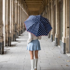 Parapluie pliant LE PARAPLUIE FRANÇAIS "mini pois" - rouge