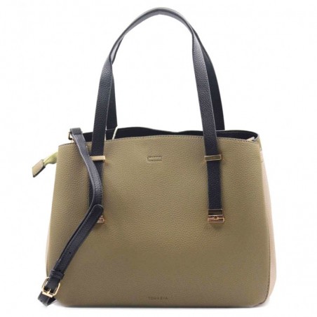 Sac à main femme pas cher TOM & EVA "Viviane" kaki/beige