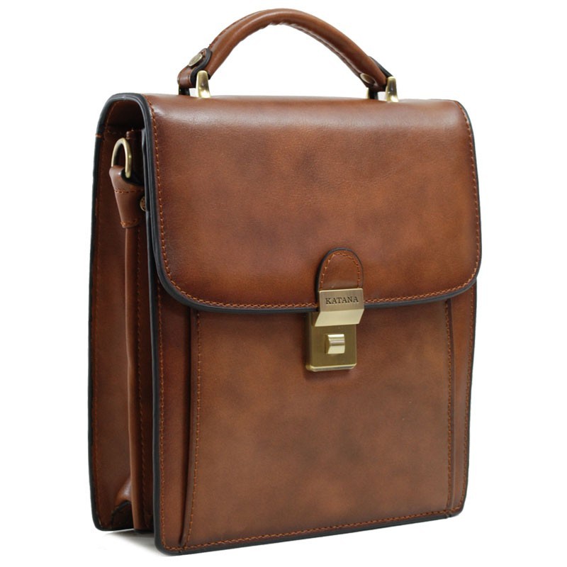 Sacoche classique homme en cuir KATANA marron
