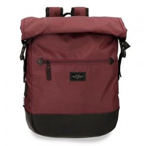 Sac à dos ordinateur 15,6" homme PEPE JEANS LONDON "Lambert" bordeaux
