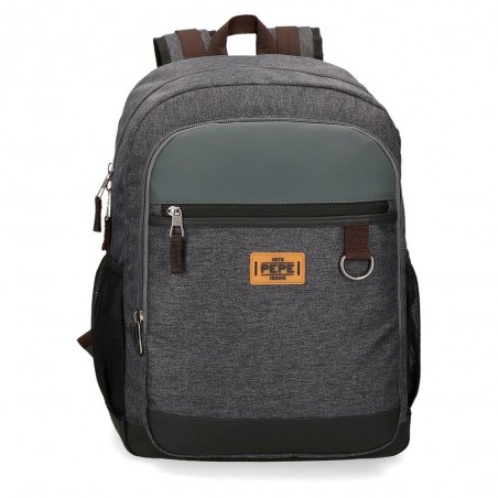 Sac à dos ordinateur 15,6" homme PEPE JEANS LONDON "Irvin" gris chiné