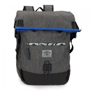 Sac à dos ordinateur 15,6" homme marque PEPE JEANS LONDON "Raw" gris chiné