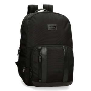 Sac à dos ordinateur 15,6" homme marque PEPE JEANS LONDON "All Black" noir