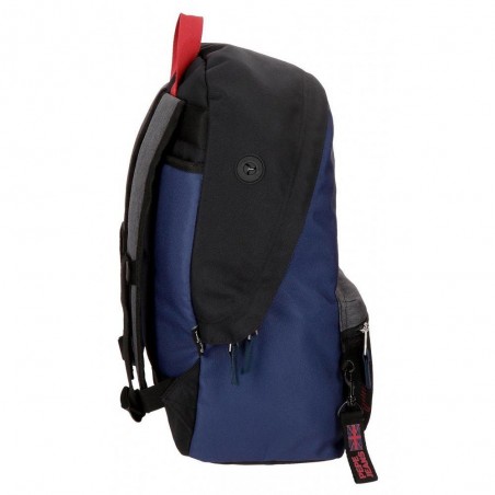 Sac à dos scolaire garçon PEPE JEANS LONDON "Hammer" bleu/noir