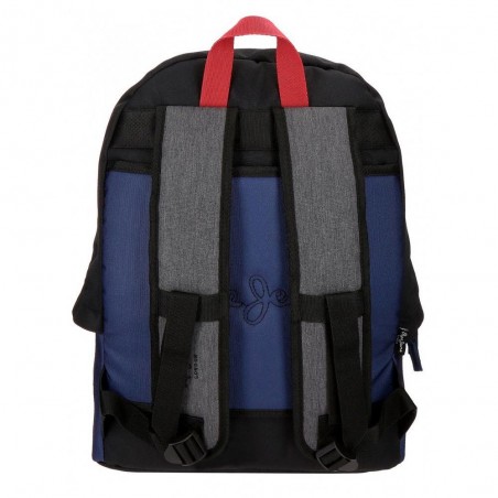 Sac à dos scolaire garçon PEPE JEANS LONDON "Hammer" bleu/noir