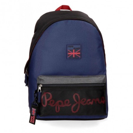 Sac à dos scolaire garçon PEPE JEANS LONDON "Hammer" bleu/noir