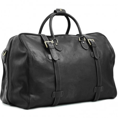 Sac de voyage en cuir KATANA noir | Grand bagage homme cuir véritable qualité luxe au meilleur prix